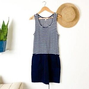 LOFT Blue White Striped Dress size S Small
